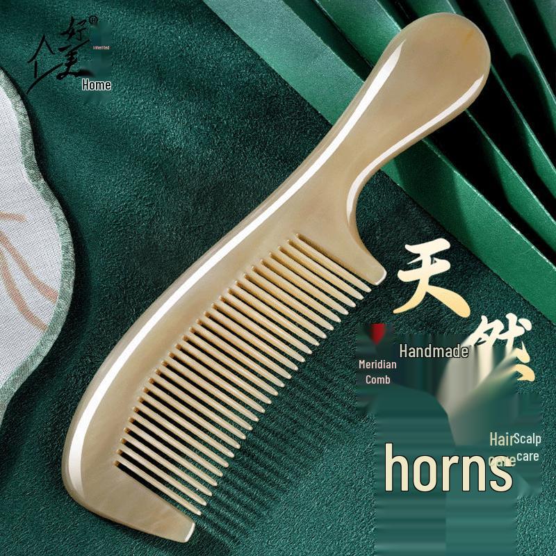 Natural White Buffalo Horn Scalp Massage Comb