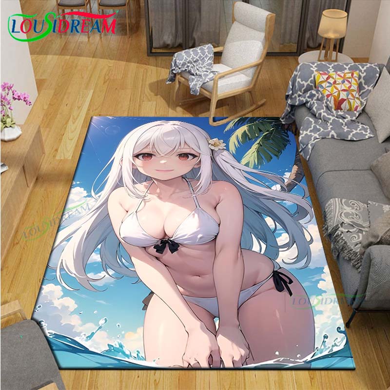 Fashion Sexy Anime Girl Carpet Room Decor Floor Mats Bedroom Yoga Mat Photography Props Area Rug Kids Bedroom Aldult Gift
