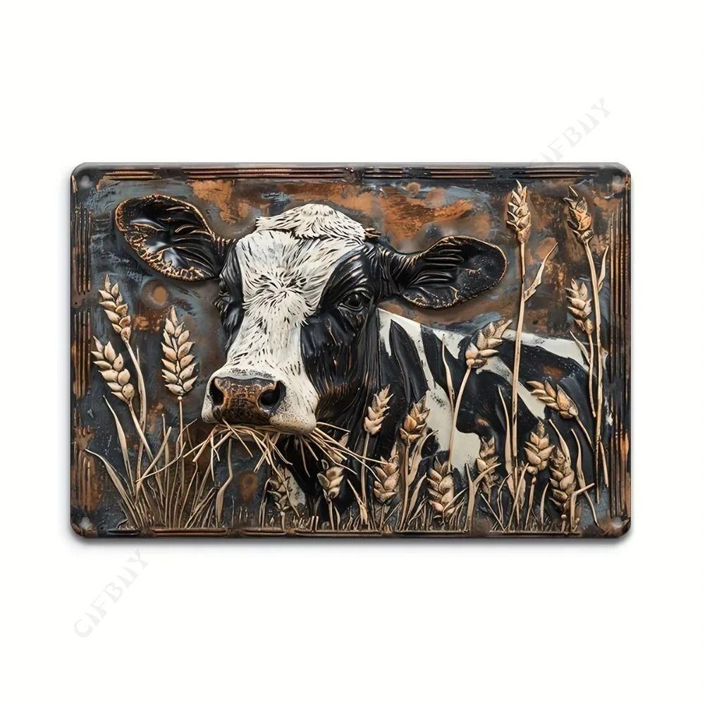 Vintage Animal Drawing Metal Tin Sign 2D Wall Art