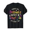 European Sizes Men's Animal Advocacy  T-Shirt - "Caring for Animals Is What I Do" Print, Casual Round Neck Short Sleeve