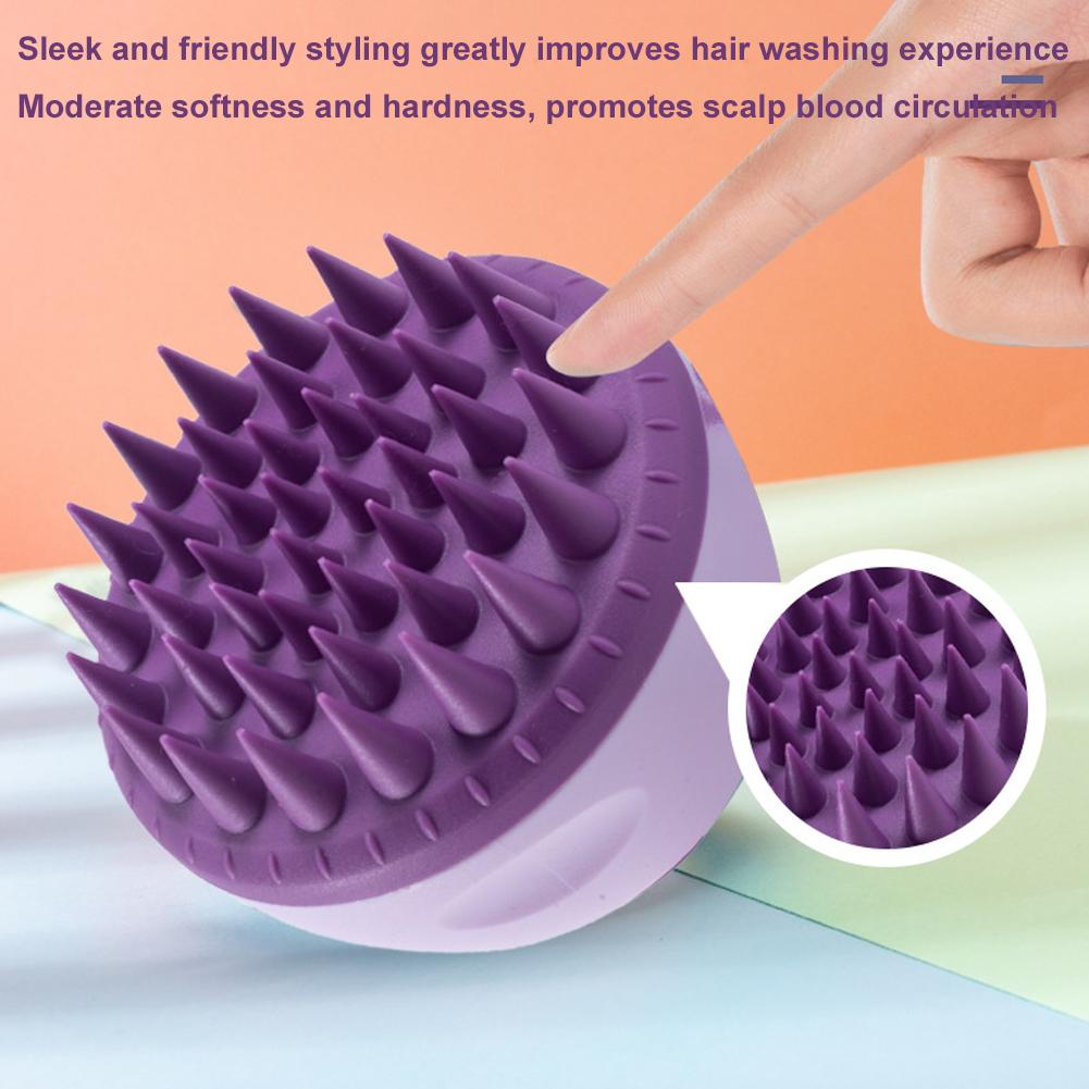 Silicone Scalp Massager Shampoo Brush For Hair Wash & Head Massage Tool For Bath Shower, Gentle Exfoliating Scrubber For Adults