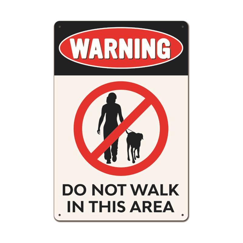 Dog Metal Tin Signs Vintage Poster Beware of Dog Retro Tin Plates Wall Stickers for Garden Family House Door Decoration