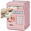 Kids Piggy Bank with Combination Lock and Automatic Grab Bill Slot Mini ATM Money Piggy Bank, Boys Girls Birthday Gift Toy