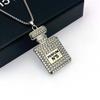 Fashion Personality Long Sweater Chain Hip Hop Bouncy Diamond Perfume Bottle, Pendant Necklace Female
