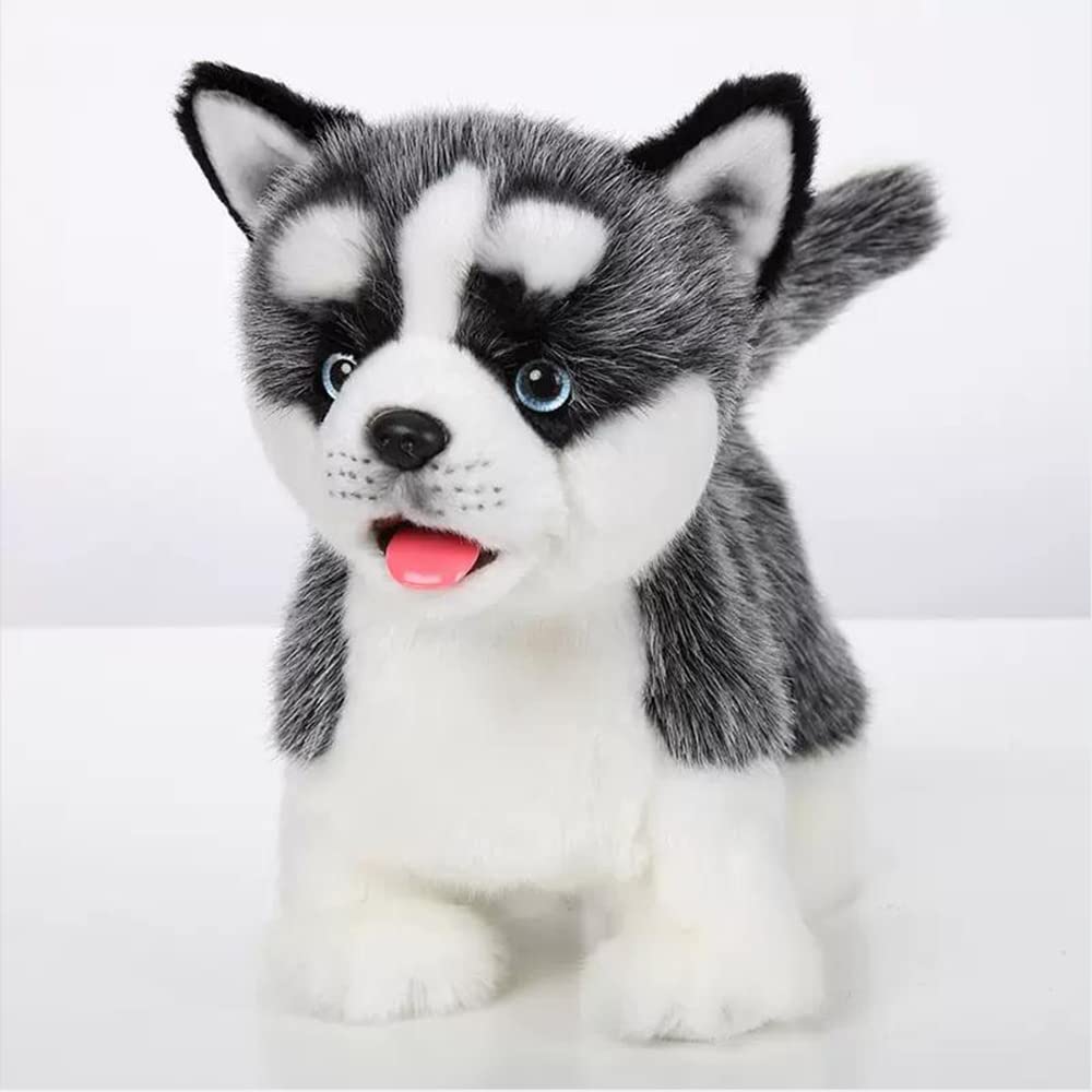Electronic Walking Siberian Husky Plush Realistic Interactive Wags its Tail and Pet Gift for Boys and Girls Toy, Puppy, Walks, Barks, Talks,