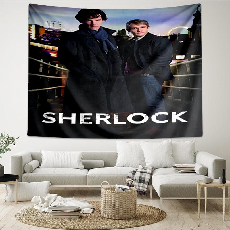 Sherlock Print Tapestry, Backdrop, Easy Setup, Ideal for Bedroom, Office & Living Room, with Aesthetic Wall Hanging Decor.