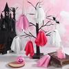 Elegant Ghost Silhouette Decor Halloween Hanging Decor, Pastel Pink White Soft Girly Room Fabric Ornaments, Cute Spooky Party Home Sweet Atmosphere