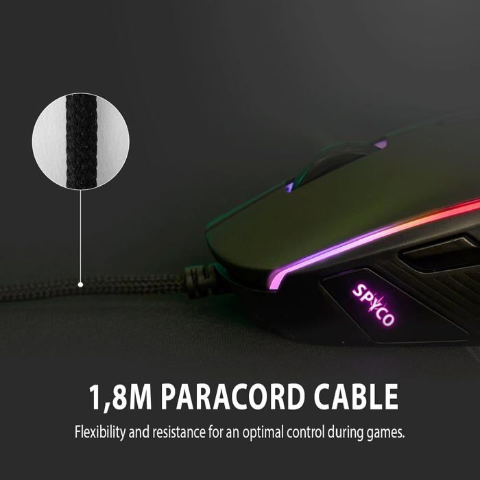 Gaming Mouse - Spyco - Action Mo-102 - 12,000 Dpi - Ergonomic - 6 Programmable Buttons