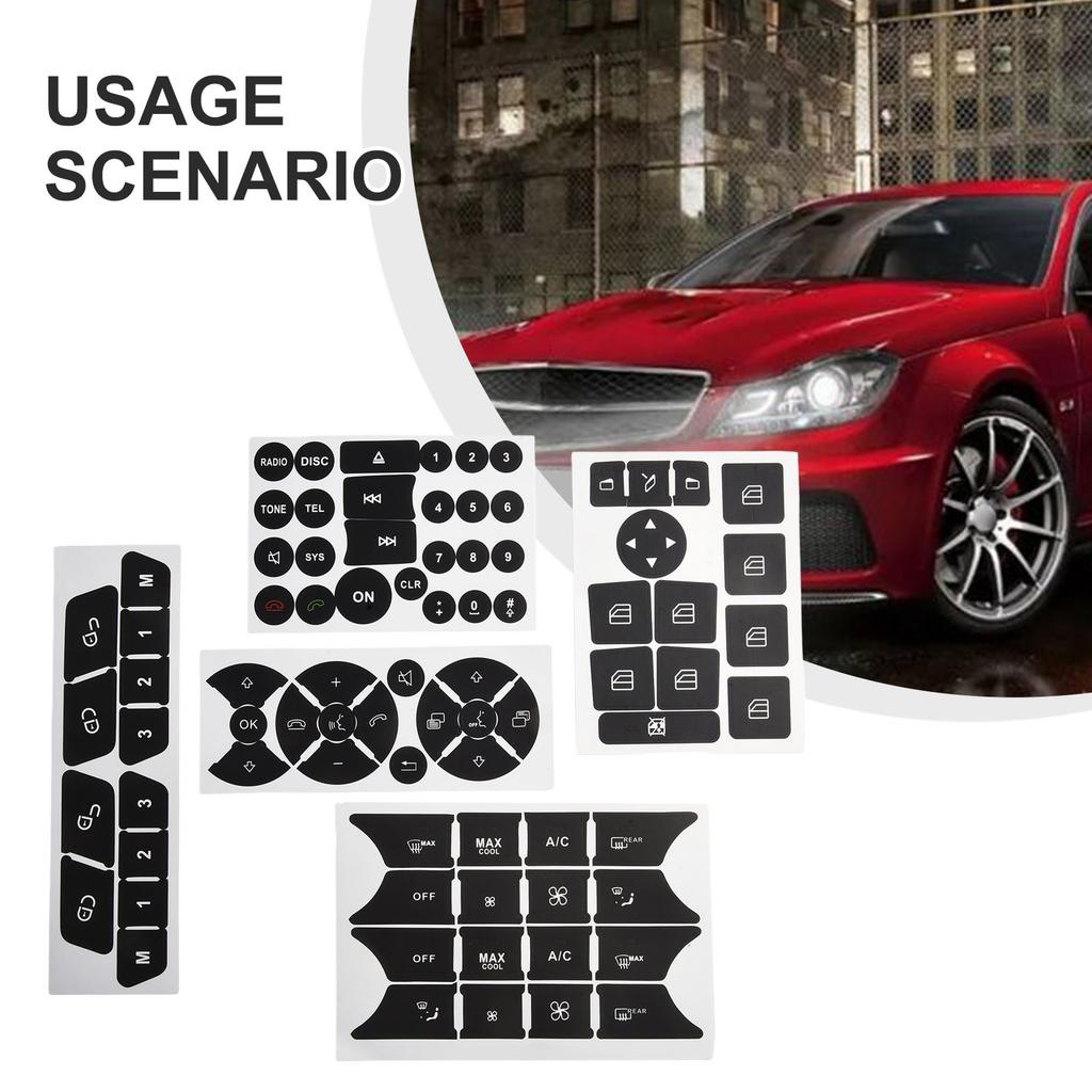 Vinyl Button Repair Stickers for Mercedes For Benz C E SLK Class Vehicles