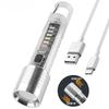 Mini Flashlight Keychain Super Bright Zoom Rechargeable Torch Outdoor Emergency Camping Fishing Work Lights UV Tiki Lamp