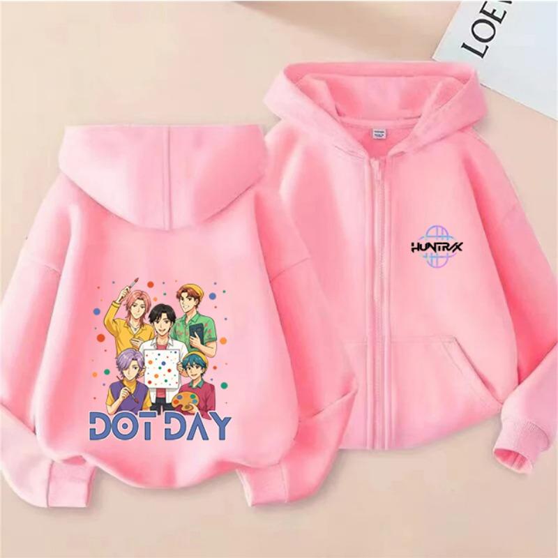 

Детская толстовка на молнии в корейском стиле KPOP, подарок на Хэллоуин, унисекс пуловер с карманом, мягкая для детей, осенняя мода 100