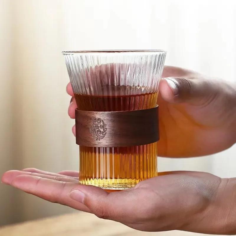 130/350ML 1-8PCS Creative Japanese Transparent Vertical Pattern High Borosilicate Glass Cup Water Coffee Milk Drink Whisky Mugs