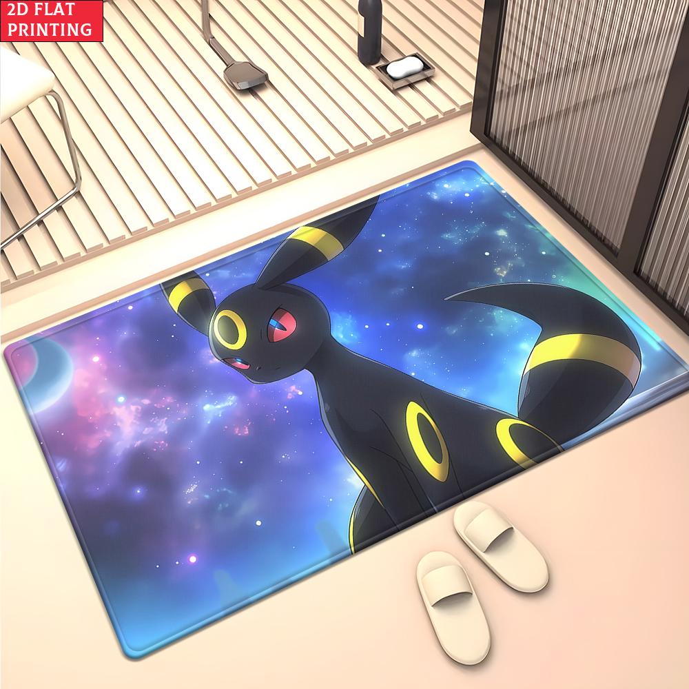 Anime Style Moon & Psychic Fox Area Rug Non Slip Soft Floor Mat For Gaming Room Living Room Bedroom Decor Washable Carpet