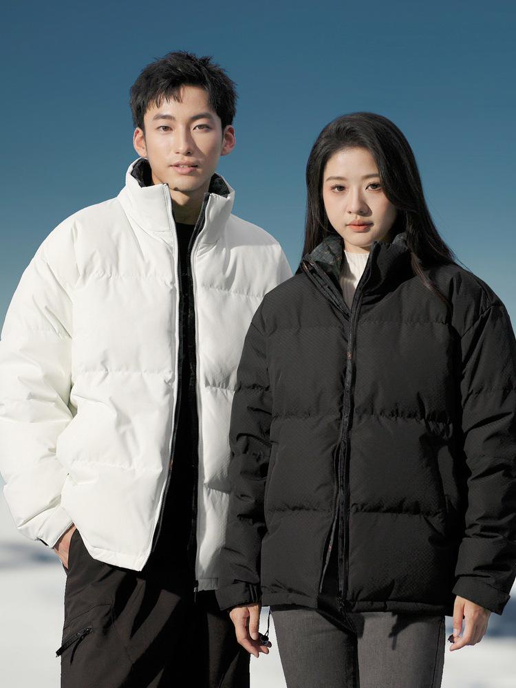 Men's High-Quality Winter Down Jacket: Warm Business Style with Thickened Stand Collar for Teens and Adults.