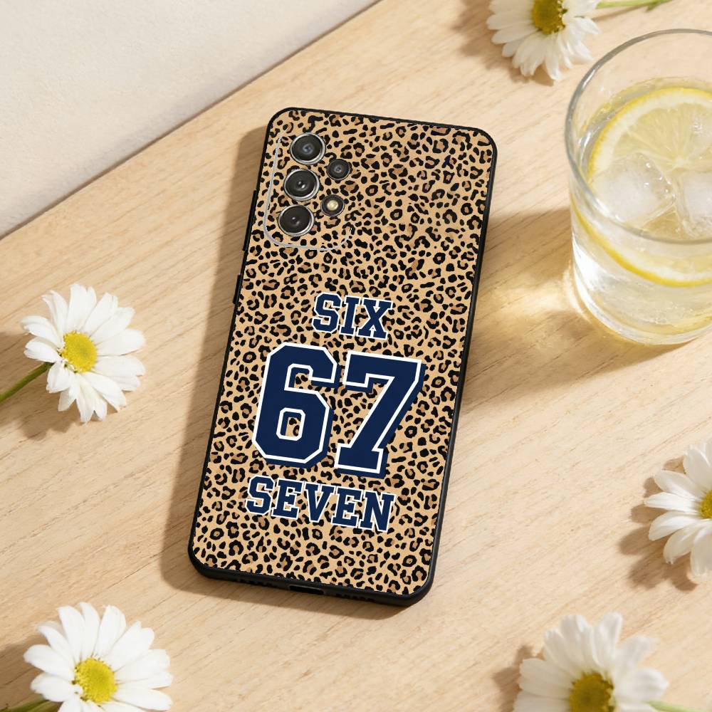 67 Six Seven Phone Case For Samsung S26,S25,S24,S21,S22,S23,S30,Ultra,S20,Plus,Soft Silicone Black Cover