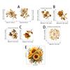 Gold Flower Toilet Seat Lid Sticker Selfs-Adhesive Bathroom Wall Sticker Floral Toilet Lid Decals DIY Toilet Stickers
