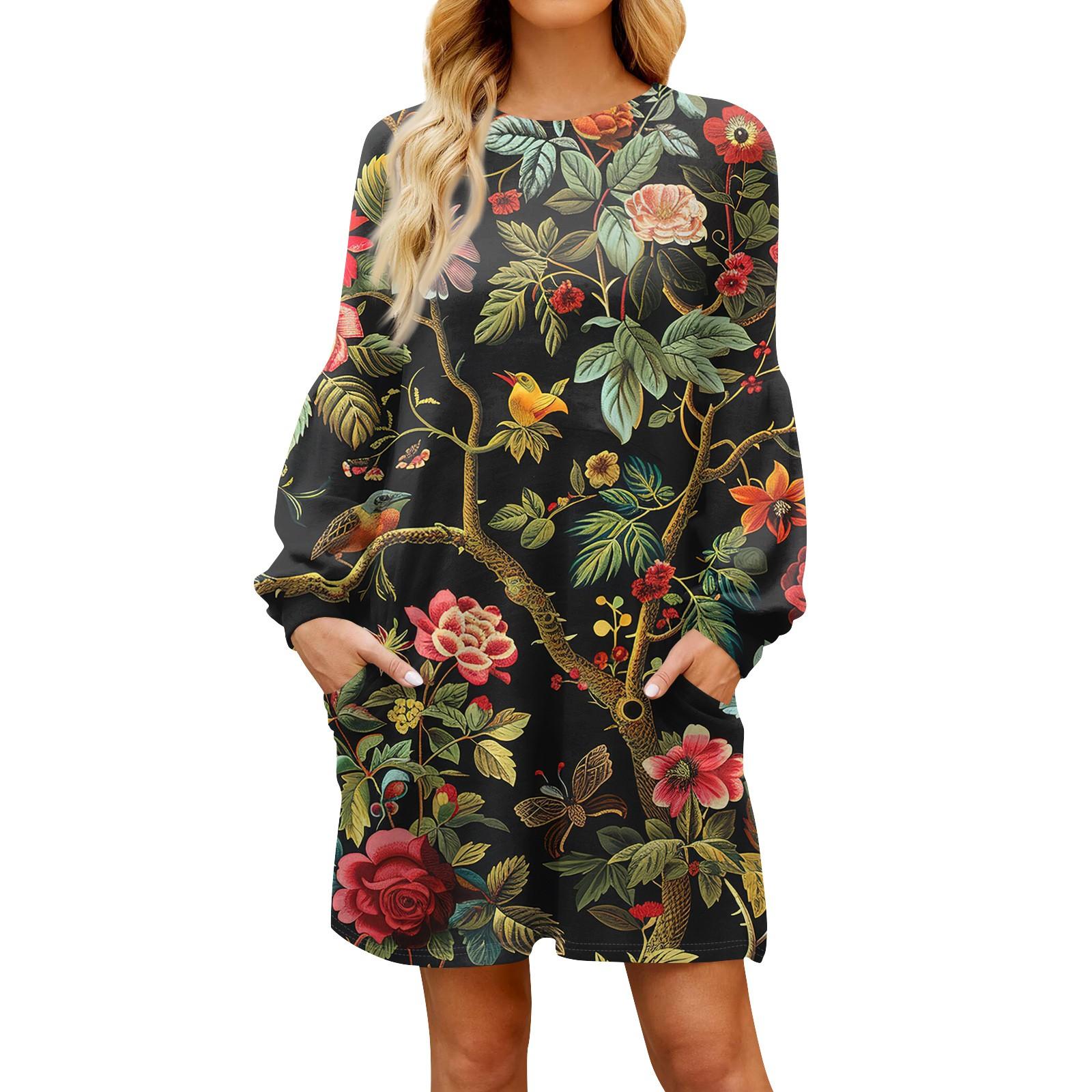 Модное женское платье трапециевидной формы с длинным рукавом. Осенний повседневный — фото 3