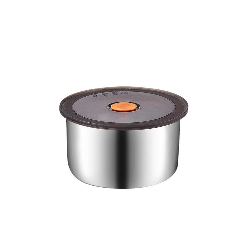 Stainless Steel Food Storage Bowl with Lid - Round Kitchen Fresh-Keeping Container