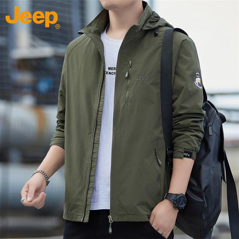 Jeep Men's Autumn/Winter Loose Hooded Casual Jacket