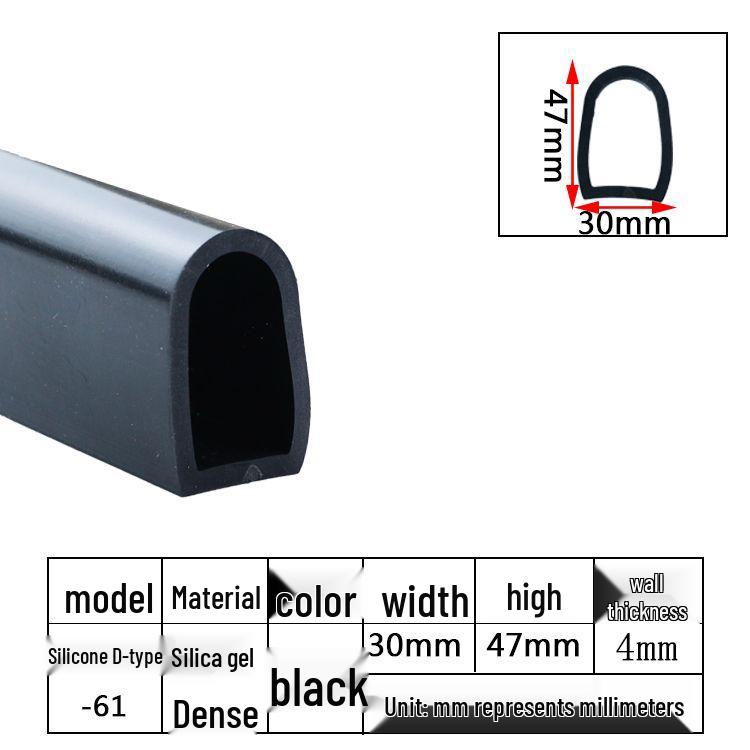 D-Shaped Silicone Sealing Strip: High-Temperature, Water-Retaining, Self-Adhesive, Anti-Collision, Shock-Absorbing for Doors & Windows