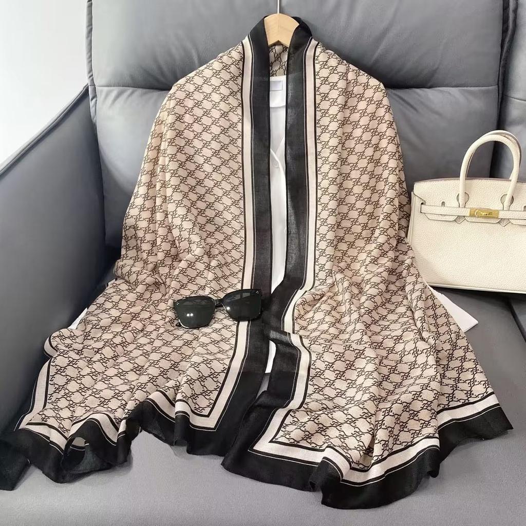 Geometric Chic Satin Scarf - Large, Luxurious Color Block Design - Imitated Silk, Windproof, Versatile Head Wrap & Beach Accessory for Travel Styling