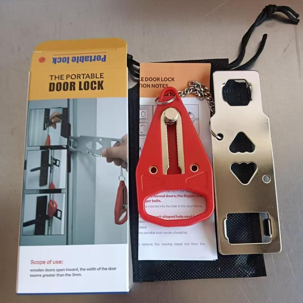 Tragbares Anti-Diebstahl-Reise-Türschloss & Stopper