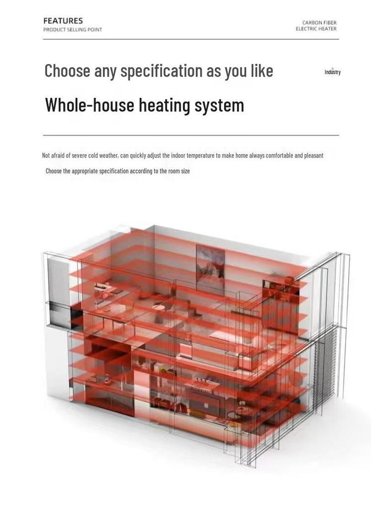 Carbon Fiber Wall-Mounted Electric Heater: Energy-Saving, Silent, Rapid-Heating for Bathrooms and Offices