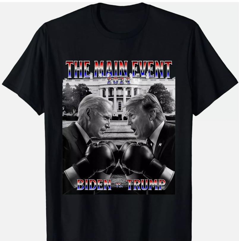New Trump Joe Biden Funny President 2024 Election Boxing T-Shirt Unisex T-Shirt XL