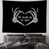 VIKAMA Dark Oath Skeleton Hand Tapestry with Jointed Heart Effects Gothic Style Bedroom Theme Room Decor