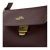 Coach Dark Brown Leather Flap Shoulder Bag with Gold Hardware for Daily Use
