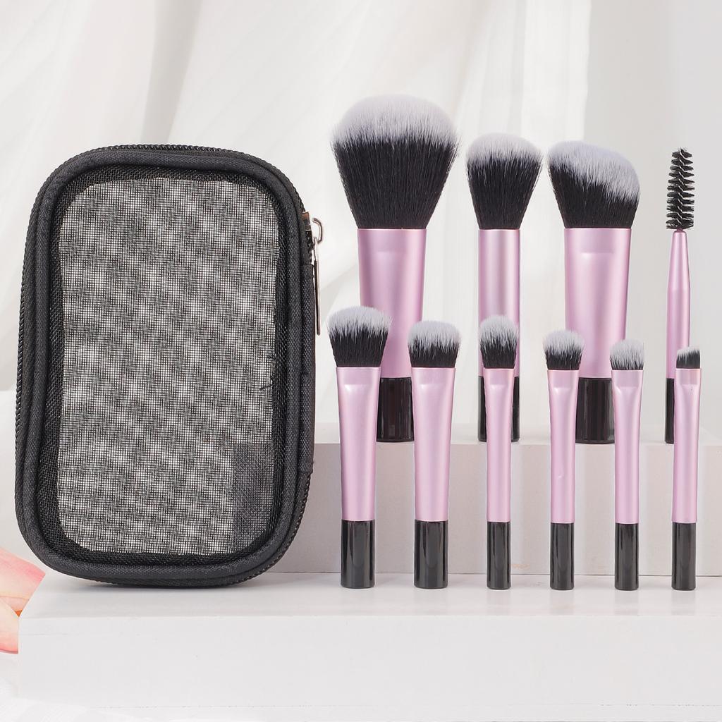 10pcs Mini Makeup Brush Set Powder Eyeshadow Foundation Blush Concealer Beauty Makeup Tools Brush Professional Supplies