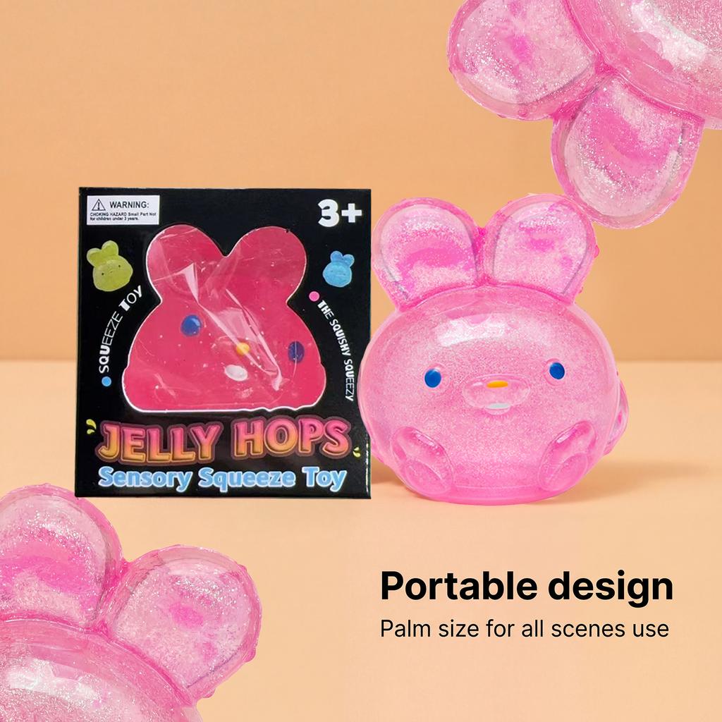 Jelly Rabbit Squeeze Toy Hops Sensory  Stress Relief Slow Rebound Soft Pinch Desktop Decoration Party Birthday Gifts