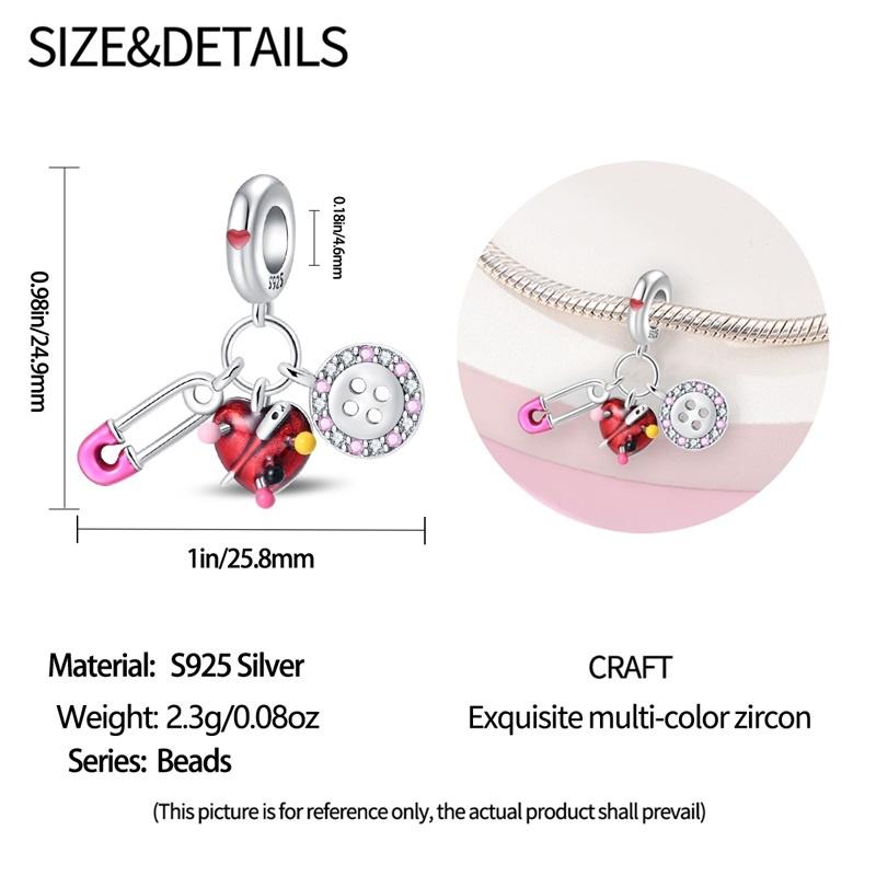 Copper Button Tailor Style Beads Suitable For Pandora Original Bracelet Diy Jewelry Birthday Gift Anniversary