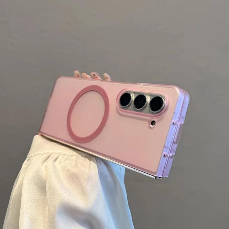 

Ультратонкий матовый магнитный чехол For Magsafe для Samsung Galaxy Z Fold 7 Z Fold 6 Z Fold 5 4 3 Тонкий матовый прозрачный жесткий ПК чехол For Z Fold 7