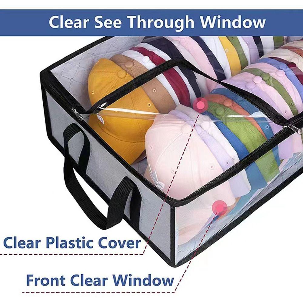 Collapsible Baseball Cap Storage Box Space Saver Closet Organizer Case Cap Storage Bag Clothes