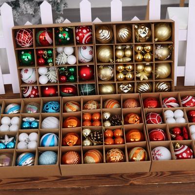 42Pcs Painted Christmas Ball Ornaments Plastic Hanging Decor Set for Tree & Party Shatterproof Lightweight Festive Home Decor