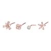 9pcs L Shaped Nose Studs Women Fashionable Stainless Steel Zirconia Nose Studs Jewelry Accessory