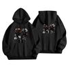 Unisex Casual Hooded Pullover Sweatshirt Long Sleeve Loose Fit Letter Print