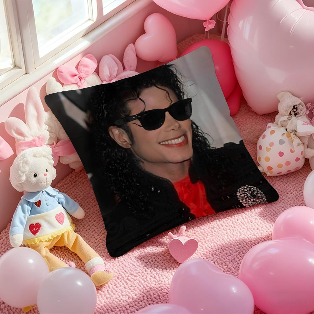M-Michael Jackson Classic Singer Cushion Cover Pattern Printed Pillowcase for Living Room Sofa Cushion Cover & Bedroom Decor