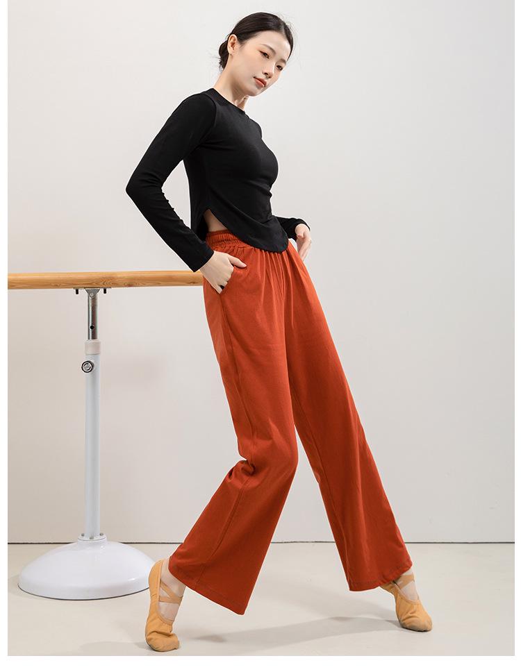 Spring & Autumn Loose High-Waist Wide-Leg Pants for Adult Female Modern Dance