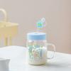 Relief Transparent Cat High Temperature Glass Cup Cute Large Capacity Straw Student Female Milk Breakfast Cup Office