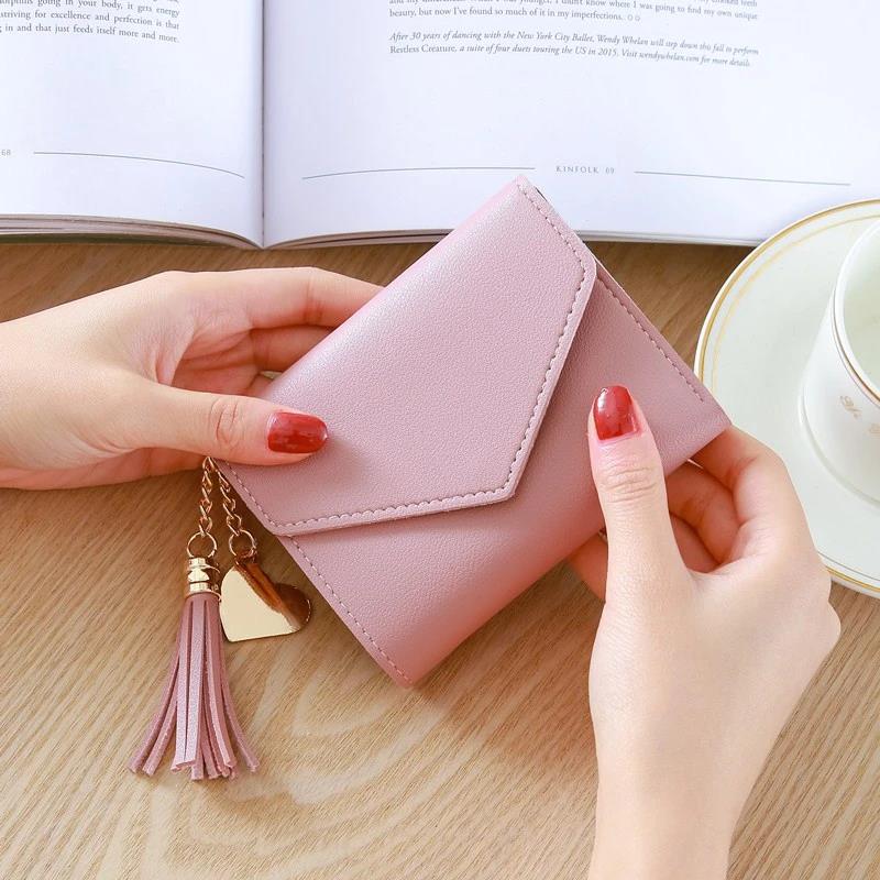 Mini Tassel Wallet Women Fashion Purse Female Short Mini WalletsStudents Lovely Purse Female Small Wallet for Women