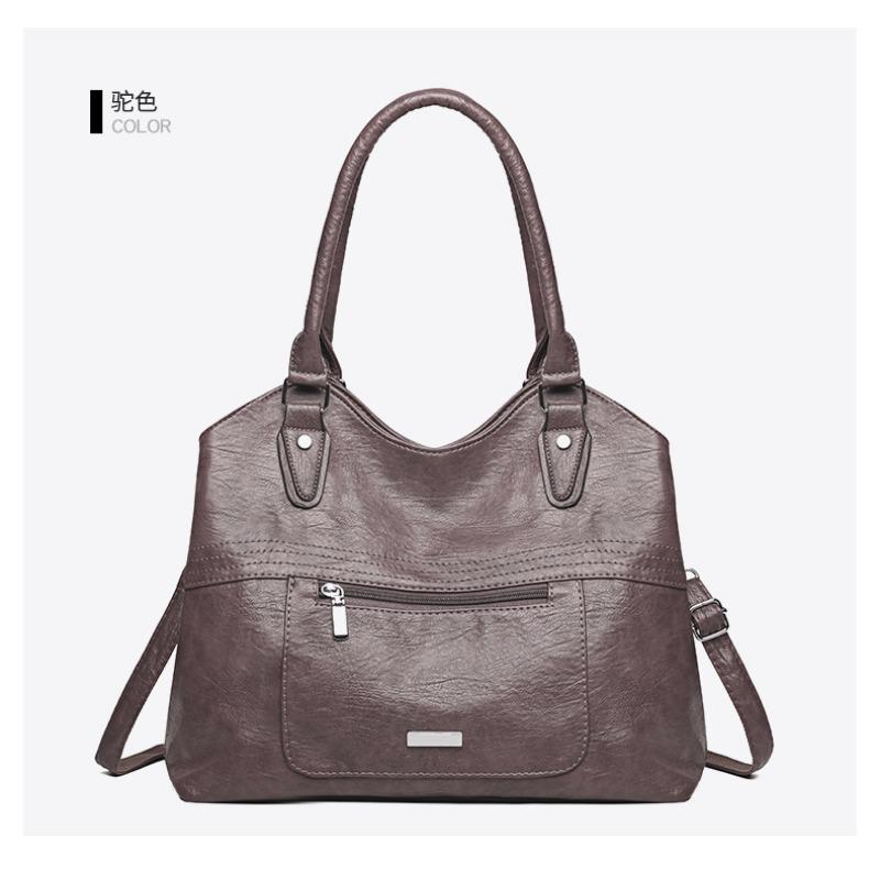 

Женская сумка на одно плечо, новая, большой вместимости, из мягкой кожи, повседневная, модная сумка-мессенджер верблюд