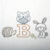 Nishikawa Synthetic Cover Baby Comforter Set 102 x 128 cm Cute Animal Embroidery Design at the Foot Animal Made in Japan White WF52353000 6-Piece