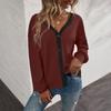 Women's Fashion Casual Single Breasted Cardigan Color Long Sleeve Jacket