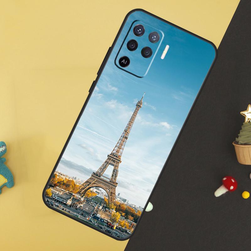 France Paris Eiffel Tower For OPPO A79 A58 A78 A98 A53S A57S A54S A74 A94 A17 A77 A5 A9 A96 A76 A16 A52 A72 A15 Case
