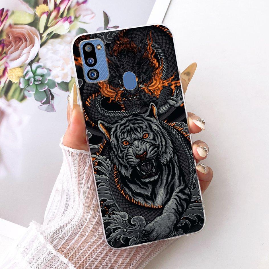 For Cover Samsung Galaxy M21 2021 Phone Case SM-M215G Shell Fashion Flower Soft Silicone Clear Cover For Samsung M21 2021 Fundas