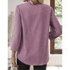Spring/Summer Women's Plus Size V-Neck Solid Color Loose Fit Shirt