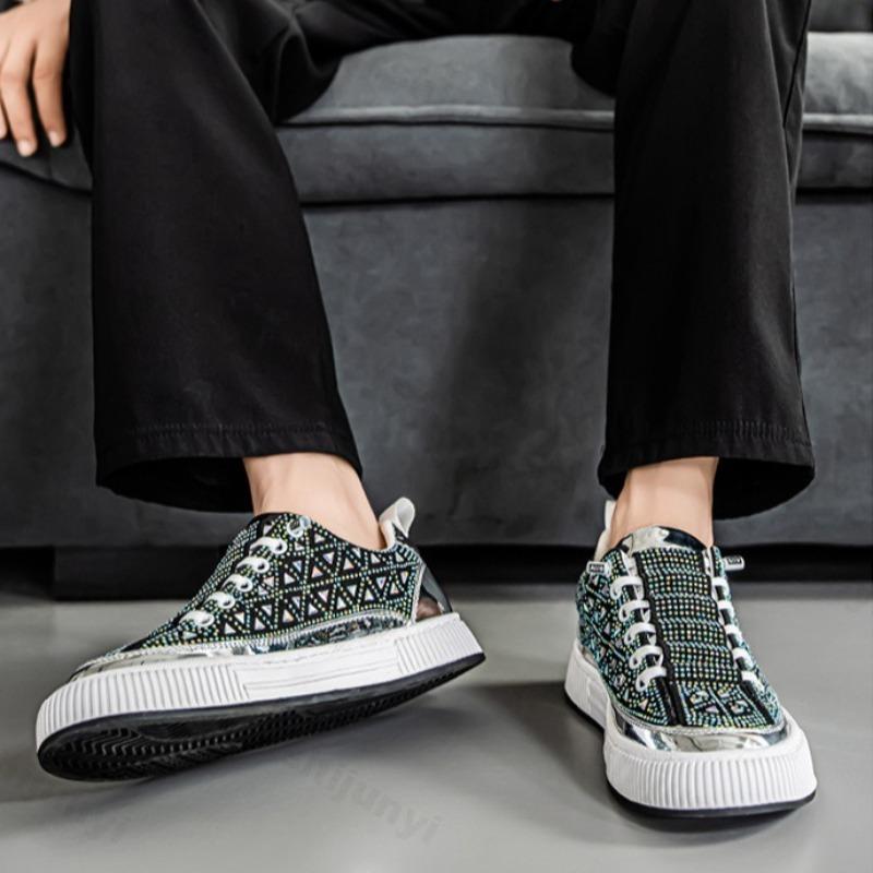Mode Herrenmode Trend Lässige Low-Top-Sportschuhe 2025 Herbst Neu Strass-Design Bequem Vielseitig Slipper Klobige Sneaker
