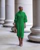 European & American Women's High Neck Knitted Slit Dress